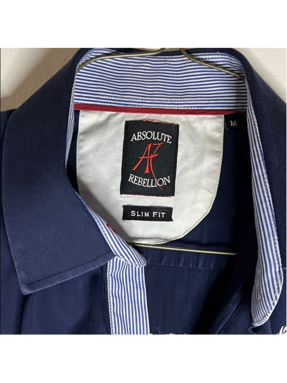 Absolute Rebellion Navy Blue Casual Button Down Shirt - Picture 2 of 6